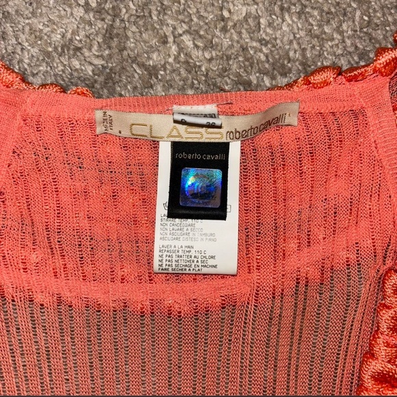 Roberto Cavalli Coral Tank Top with Braided Accents - Picture 2 of 3